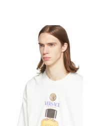 Sweat-shirt imprimé blanc Versace