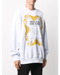 Sweat-shirt imprimé blanc VERSACE JEANS COUTURE