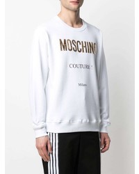 Sweat-shirt imprimé blanc Moschino