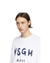 Sweat-shirt imprimé blanc MSGM