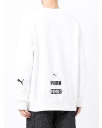 Sweat-shirt imprimé blanc Puma