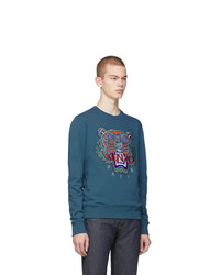 Sweat-shirt imprimé bleu canard Kenzo