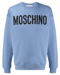 Sweat-shirt imprimé bleu clair Moschino