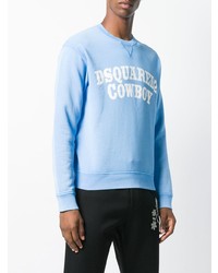 Sweat-shirt imprimé bleu clair DSQUARED2