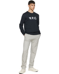 Sweat-shirt imprimé bleu marine et blanc A.P.C.