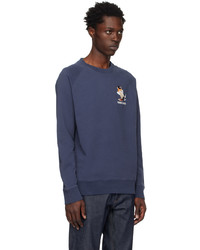 Sweat-shirt imprimé bleu marine MAISON KITSUNÉ