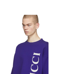 Sweat-shirt imprimé bleu marine Gucci