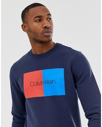 Sweat-shirt imprimé bleu marine Calvin Klein