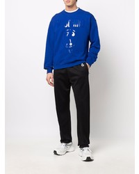 Sweat-shirt imprimé bleu marine Moschino