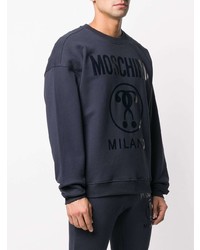 Sweat-shirt imprimé bleu marine Moschino