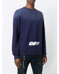 Sweat-shirt imprimé bleu marine Off-White