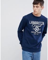 Sweat-shirt imprimé bleu marine Lambretta