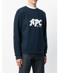 Sweat-shirt imprimé bleu marine A.P.C.