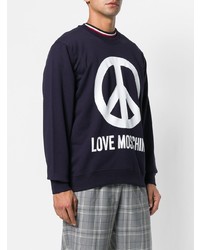 Sweat-shirt imprimé bleu marine Love Moschino