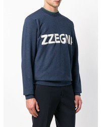 Sweat-shirt imprimé bleu marine Z Zegna