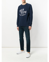 Sweat-shirt imprimé bleu marine MAISON KITSUNÉ