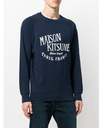 Sweat-shirt imprimé bleu marine MAISON KITSUNÉ