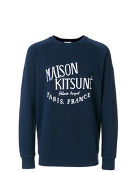 Sweat-shirt imprimé bleu marine MAISON KITSUNÉ