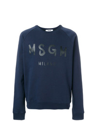 Sweat-shirt imprimé bleu marine MSGM