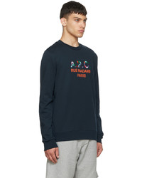 Sweat-shirt imprimé bleu marine A.P.C.