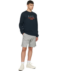 Sweat-shirt imprimé bleu marine A.P.C.