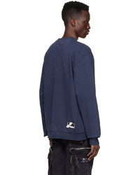 Sweat-shirt imprimé bleu marine We11done