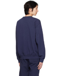 Sweat-shirt imprimé bleu marine Sporty & Rich