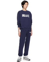 Sweat-shirt imprimé bleu marine Sporty & Rich