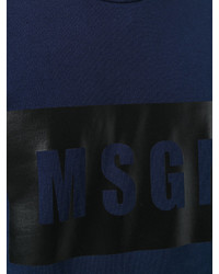 Sweat-shirt imprimé bleu marine MSGM