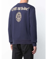 Sweat-shirt imprimé bleu marine Off-White