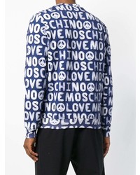 Sweat-shirt imprimé bleu marine Love Moschino