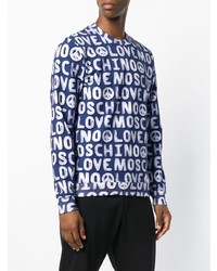 Sweat-shirt imprimé bleu marine Love Moschino