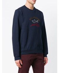 Sweat-shirt imprimé bleu marine Paul & Shark