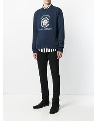 Sweat-shirt imprimé bleu marine Saint Laurent