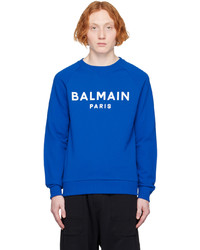 Sweat-shirt imprimé bleu Balmain