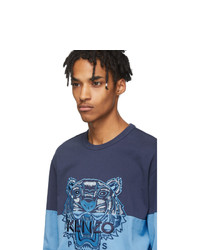 Sweat-shirt imprimé bleu Kenzo