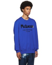 Sweat-shirt imprimé bleu Alexander McQueen
