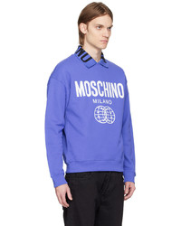 Sweat-shirt imprimé bleu Moschino