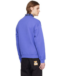 Sweat-shirt imprimé bleu Moschino