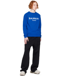 Sweat-shirt imprimé bleu Balmain