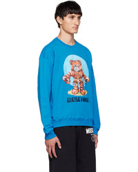 Sweat-shirt imprimé bleu Moschino