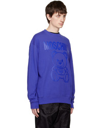 Sweat-shirt imprimé bleu Moschino