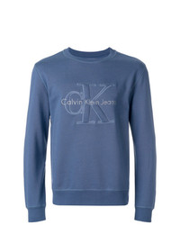 Sweat-shirt imprimé bleu Calvin Klein Jeans
