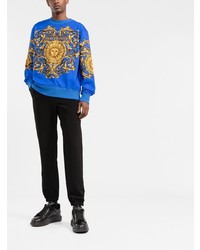 Sweat-shirt imprimé bleu VERSACE JEANS COUTURE