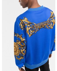 Sweat-shirt imprimé bleu VERSACE JEANS COUTURE