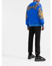 Sweat-shirt imprimé bleu VERSACE JEANS COUTURE