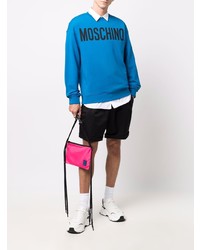 Sweat-shirt imprimé bleu Moschino