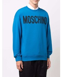 Sweat-shirt imprimé bleu Moschino