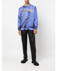 Sweat-shirt imprimé bleu Moschino