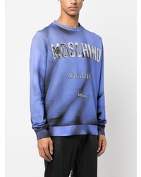 Sweat-shirt imprimé bleu Moschino